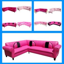 BRAND NEW 7X9FT SECTIONAL SOFA COUCH  Pink LEATHER 