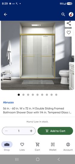 Double sliding framed bathroom shower door