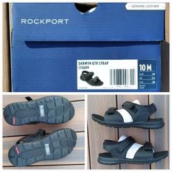 NEW Rockport Men's Darwyn Quarter Strap Sandals US Men Size 10 Black