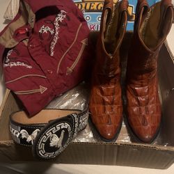 Vaquerito Set Botas Playera Y Cinto