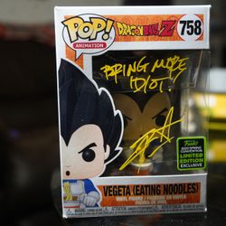 Vegeta Eating Noodles DragonBall Z Signed By Chris Sabat PSA Authenticated