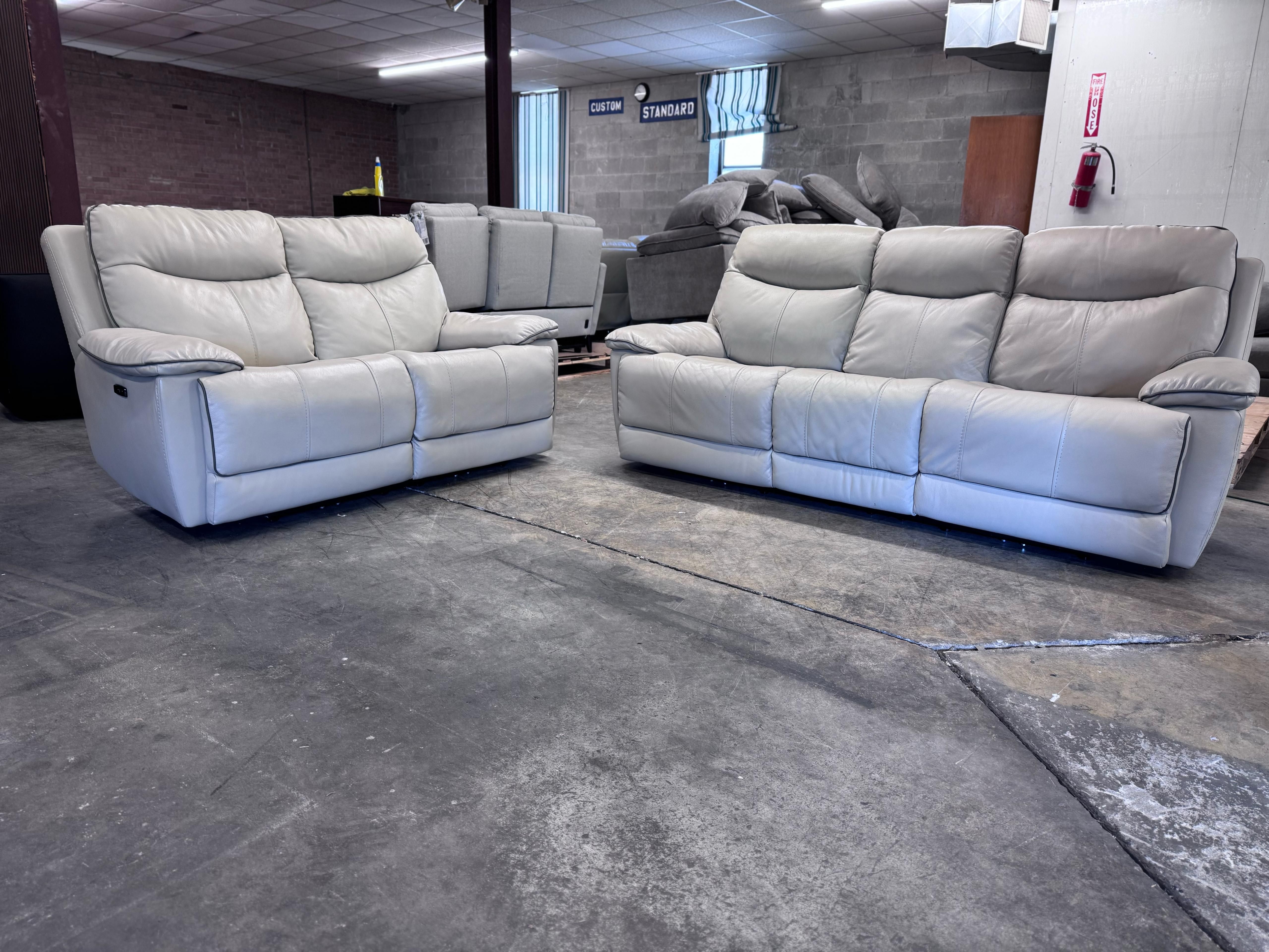 Real Leather Sofa and loveseat Power Recliner