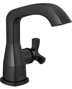 Delta Faucet Single Hole Bathroom Faucet, Black Single Handle