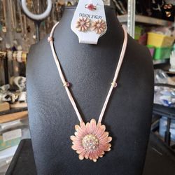 Sunflower Pendant Necklace Set 