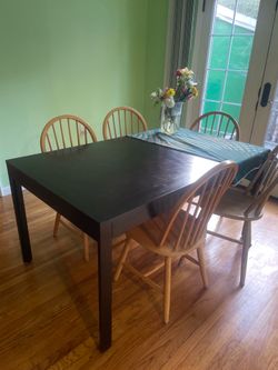 Black wooden Dinner table