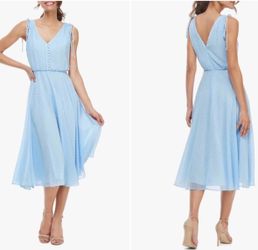 Gal Meets Glam Hilary Clip Dot chiffon midi dress size 12