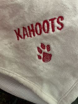 Kahoots Embroidered White Snuggy Blanket