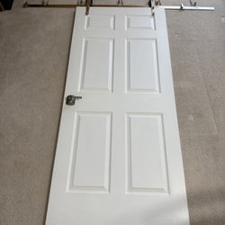 36 in. x 80 in. 6-Panel Interior Sliding Barn Door with Hardware Kit