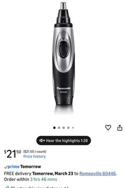 Panasonic ER430K Nose, Ear and Facial Hair Trimmer Wet/Dry with Vacuum Cleaning System