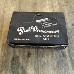 Vintage Anchor Glass 4 Piece Soft PINK Starter Set 