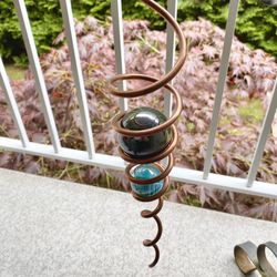 17” Copper & Glass Hanging Garden Sculpture