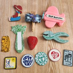 Lot of Assorted Vintage Fridge Magnets (Fruit, Vegetable, Love is..., etc.)