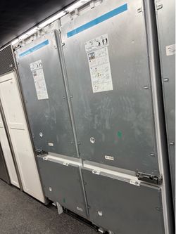 60 inch panel ready Thermador built in bottom freezer top refrigerator set