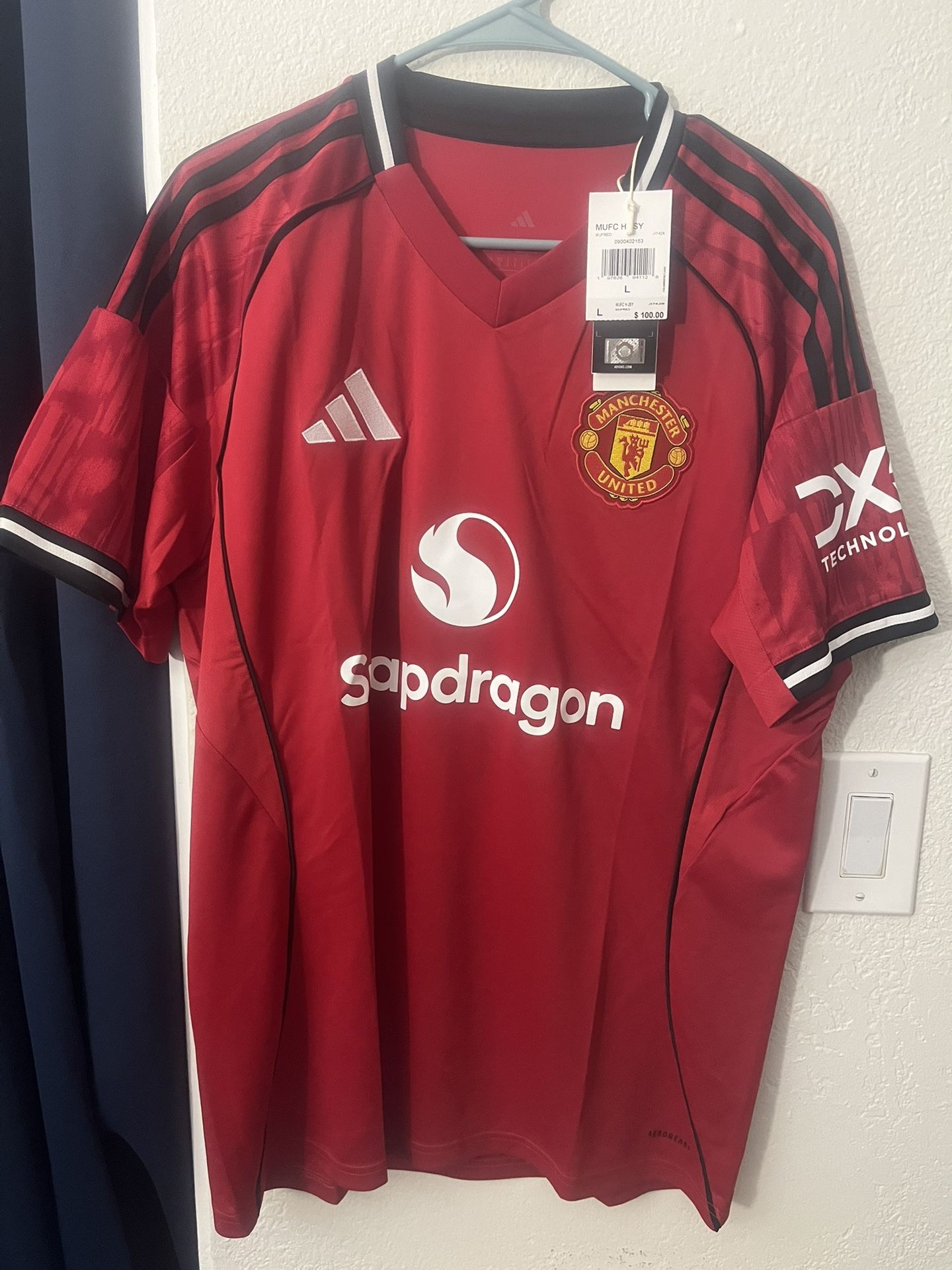 Adidas Manchester United 2025/26 Bruno Fernandes Home Soccer Jersey 8 L Large