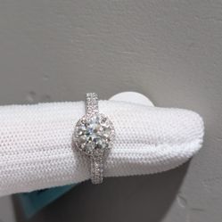 Solid .925 Sterling Silver Moissanite Ring