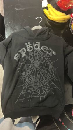 Sp5der hoodie all black size m