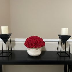 candle stand and candles 2 each (flowers now included)