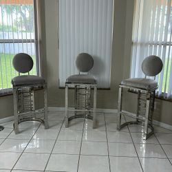 3 Chrome Stools