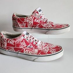 Vans Doheny Off The Wall Men's Red Skate Shoes Size 10