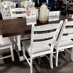 OM• $38 Initial • Brand New Valebeck Dining Table And Chairs Set