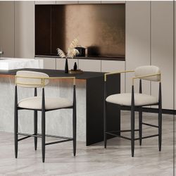 Coaster Tina Contemporary Fabric Upholstered Counter Chair in Beige