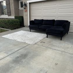 Beautiful Dark Grey Low Profile Sectional (Delivery Available)