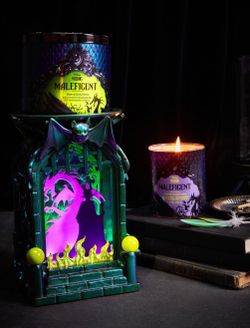 Stunning Limited Edition!©️Disney Villains BATH & BODY WORKS💚🪄🏰🐉 MALEFICENT LIGHT-UP SHADOWBOX PEDESTAL🐉🏰🪄💚Candle Holder
