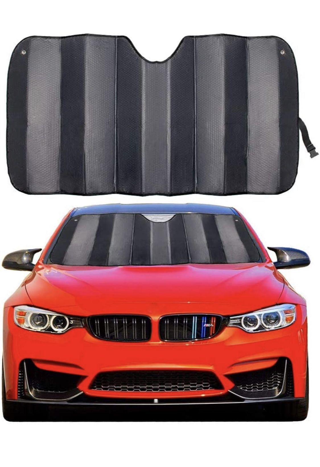 MCBUTY Car Windshield Sunshade Thicken 5-Layer UV Reflector Auto Front Window Sun Shade Visor Shield Cover,Keep Vehicle Cool(Gary,57" × 27.5")