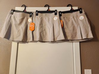 Lots of 3 NWT Girl's Uniform Skirts By Wonder Nation, Khaki, Sz. 6X/7