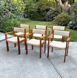 6 Vintage Teak Dining Chairs