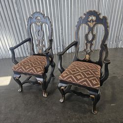 2 Antique arm dining chair
