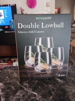 Double Lowball Glasses With Coaster 