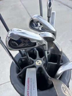 Callaway, Golf Clubs with bag boy rotating golf bag