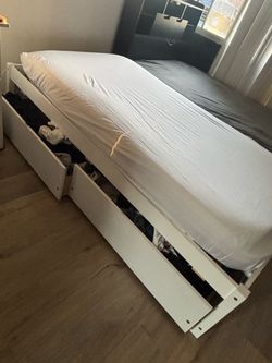 mattress included Twin size bed frame with drawers - mattress included