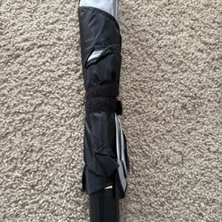 Black Compact Folding Men's Umbrella with Case, Solid Polyester, One Size