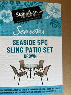 Brown/Glass Patio Table 