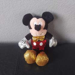 Mickey Mouse Sparkle Ty Beanie Baby Plush Bean Stuffed Animal - Disney - Shiny Glitter Sequence