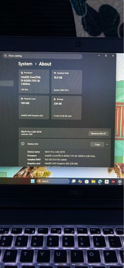 Dell Latitude 5590 Laptop i5 8th Gen 16GB ram 238GB