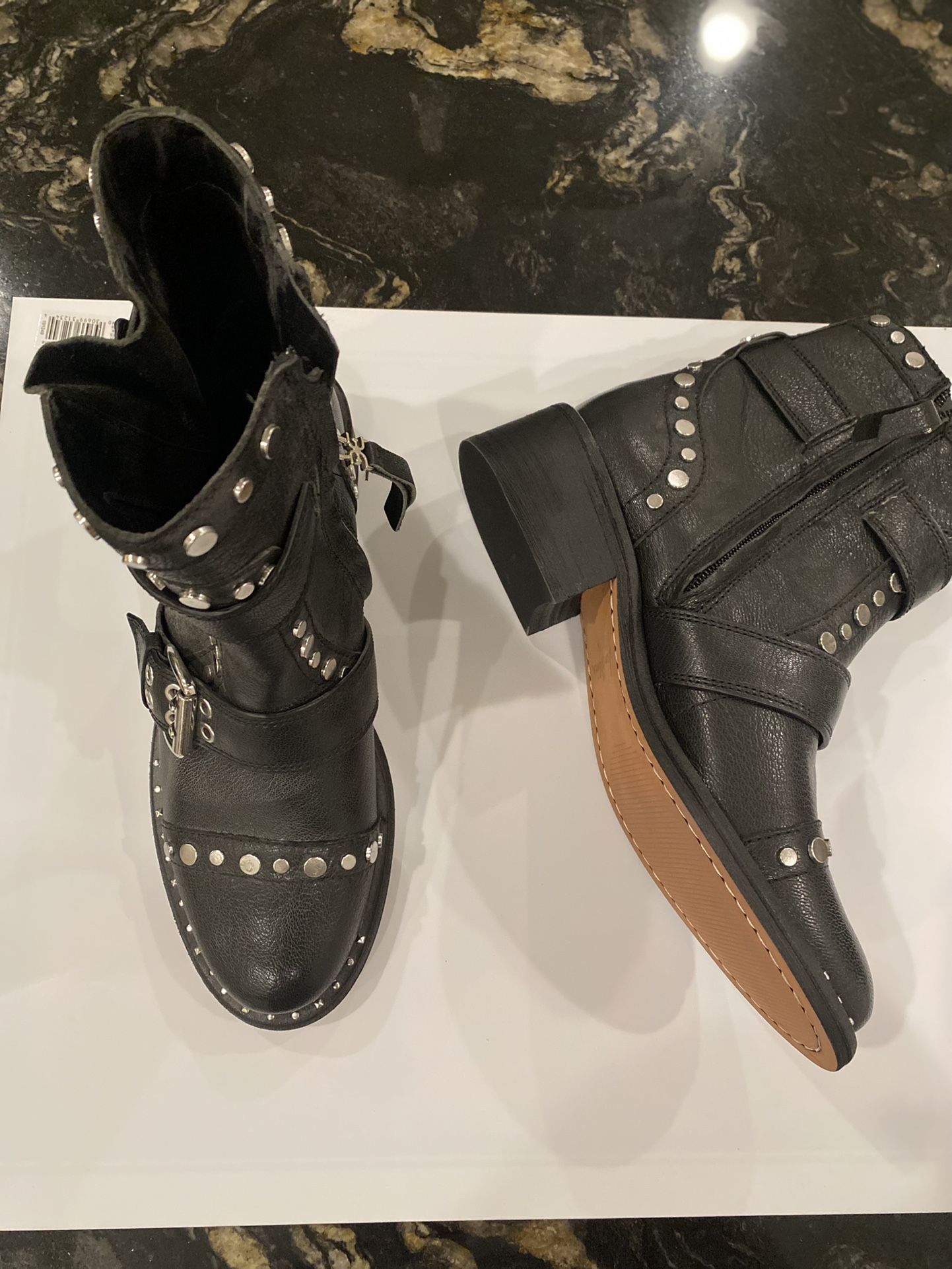 Sam Edelman Black Studded Booties, women’s size 7; New, Never Worn