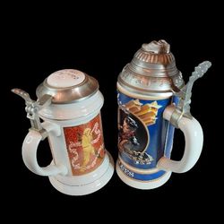 ELVIS PRESLEY "1968 COMEBACK SPECIAL" The King Series Numbered Stein & ELVIS PRESLEY EPE Stein Sings The Blues Series Blue Suede Shoes Anheuser Busc 