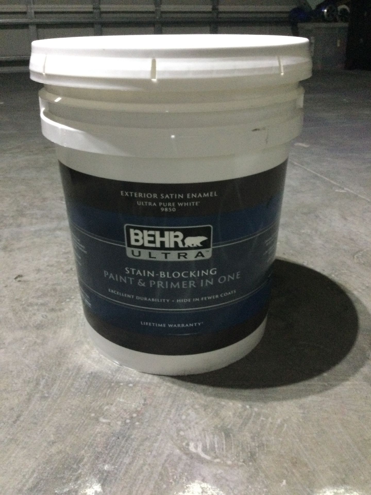 BEHR ULTRA 5 gallon Satin Enamel Exterior Paint & Primer