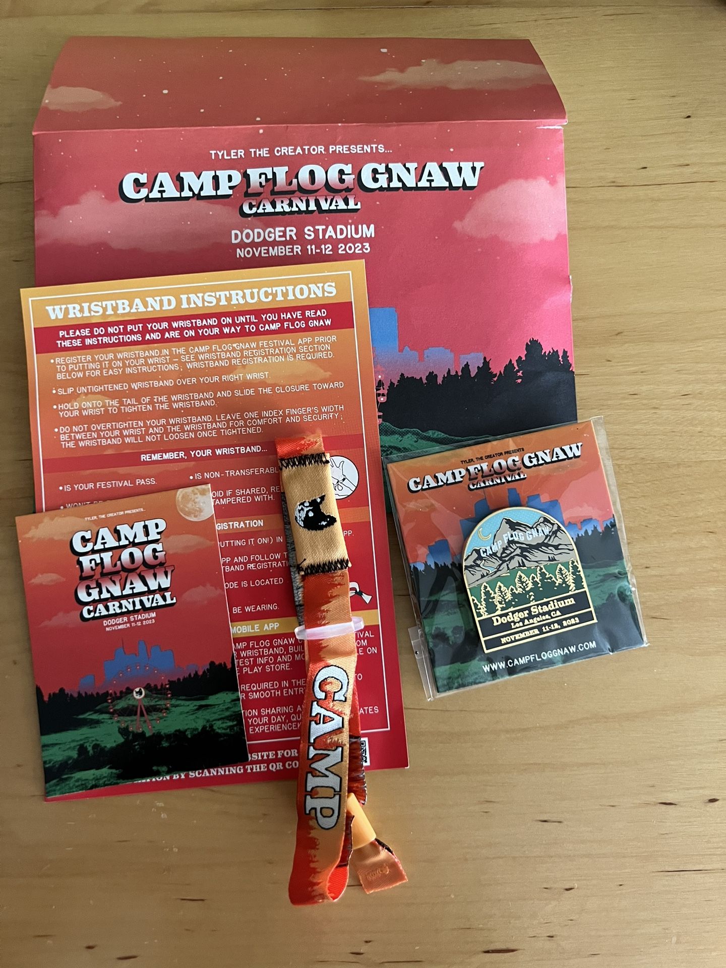 Camp Flog Gnaw wristband ticket