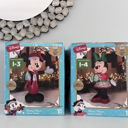 Christmas Inflatable Minnie & Mickey Decor with Lights