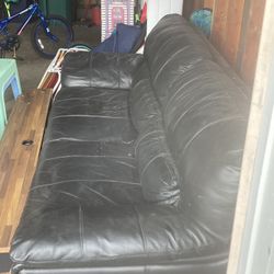 FREE!!! Black Leather Couch