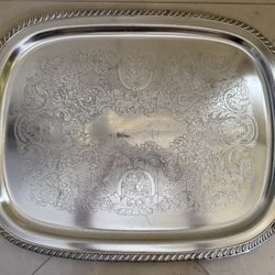 Silver-Tone Serving Tray