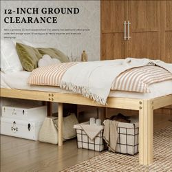 Bamboo Grain Twin Size Metal Bed Frame