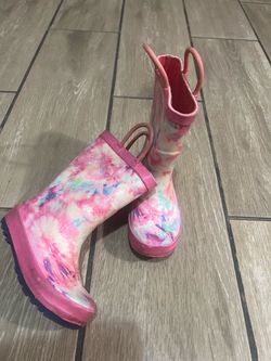 Kids Tie-Dye Rain Boots Pink 9c
