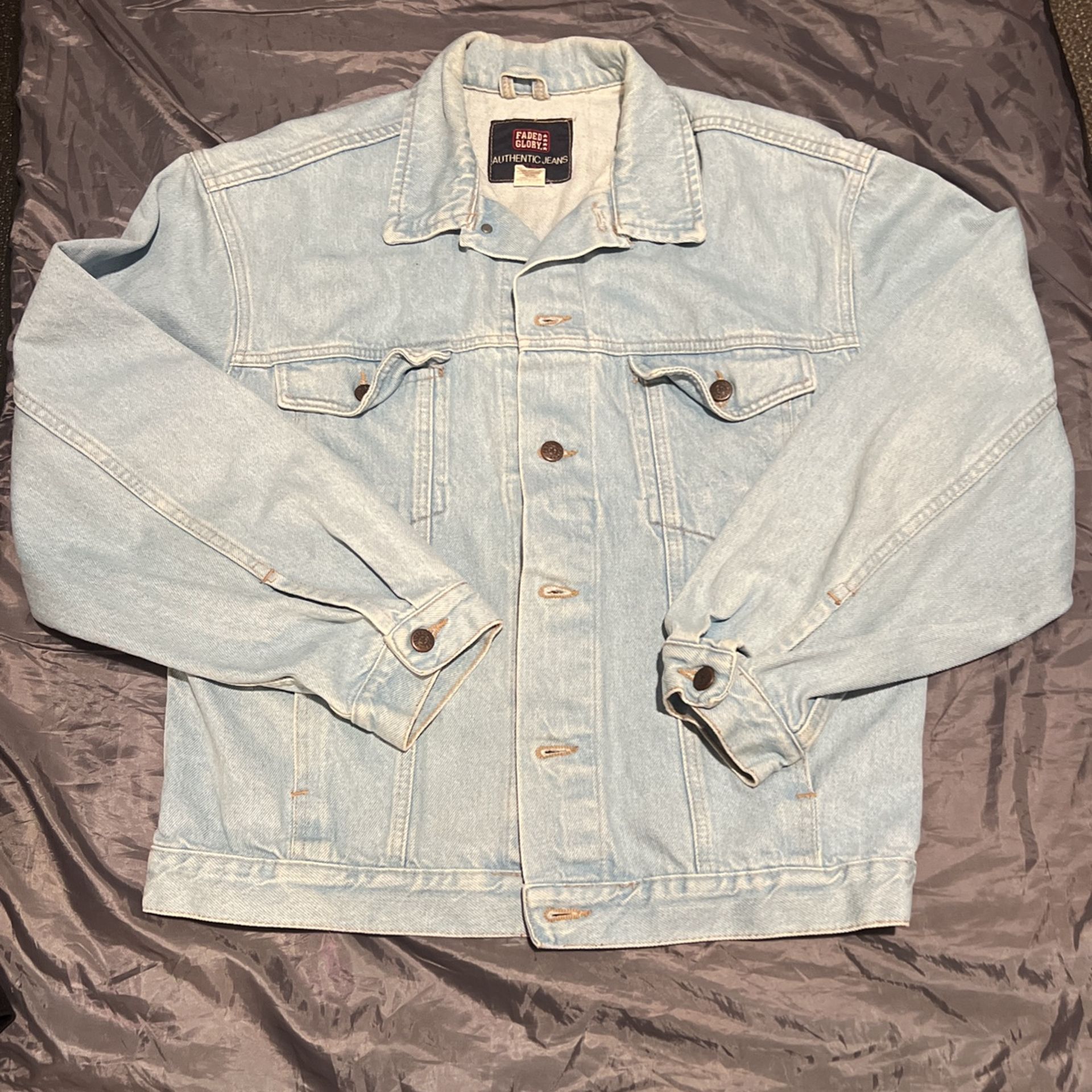 Faded Glory Denim Jacket With Patch