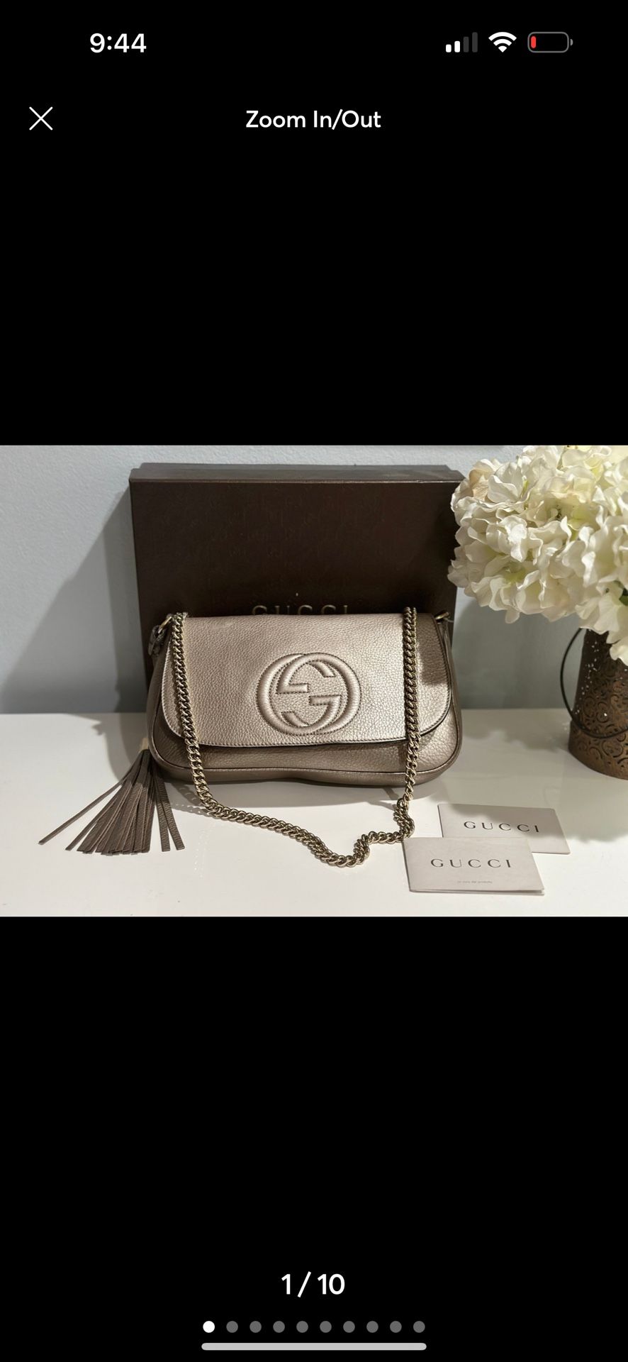 Authentic Gucci Soho Chain Crossbody Purse