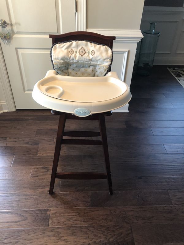 Carter's wooden reclining baby high chair for Sale in ...